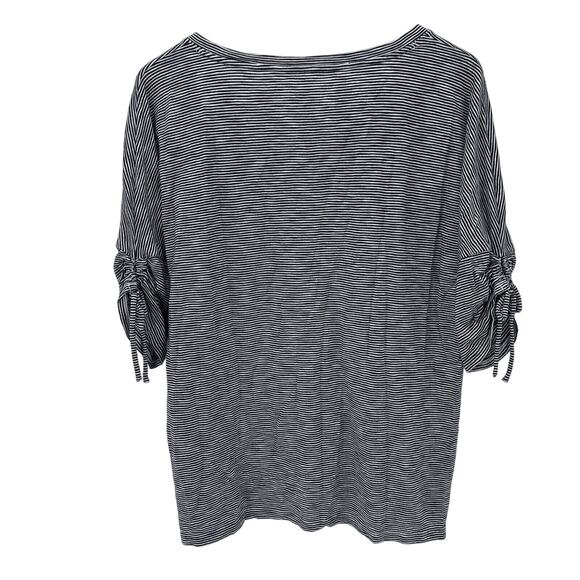 Talbots Shirt Womens Large Blue White Striped Nautical V-Neck Pullover - Picture 4 of 7